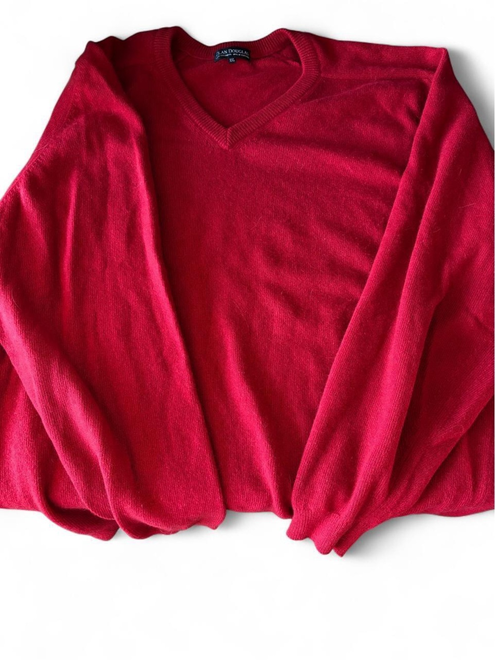 Classic V-Neck Sweater in Bright Red by